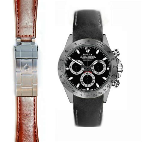 rolex daytona curved end leather strap.